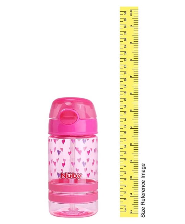 Nuby Flip It Active Sipper W/Thin Straw 360ml(Pink) - Image 4