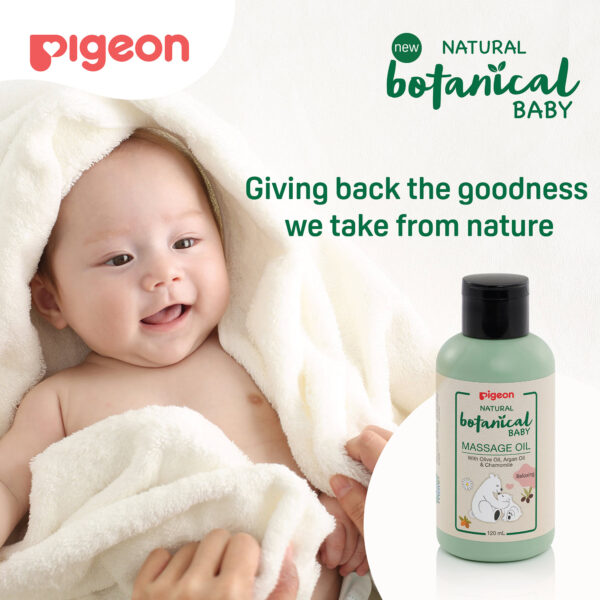 Pigeon NATURAL BOTANICAL BABY MASSAGE OIL 120ML - Image 6