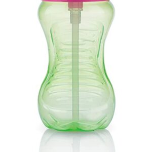 Nuby Flip It Thin Straw Sipper 400ml (Green Base)