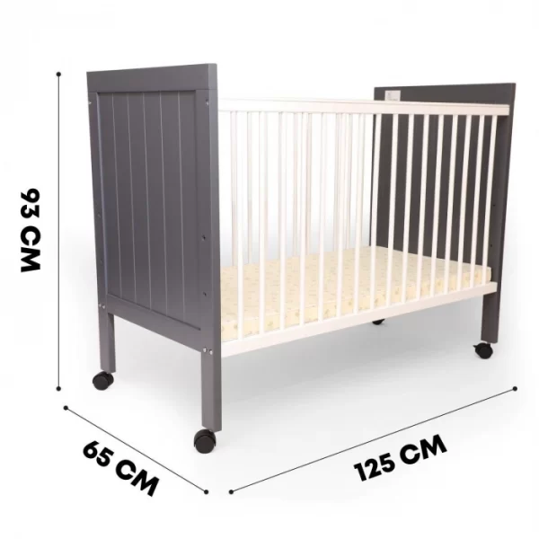 R For Rabbit –Baby's Den Wooden Crib (Grey White) - Image 9