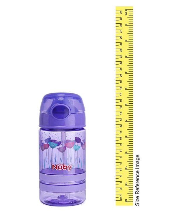 Nuby Flip It Active Sipper W/Thin Straw 360ml (Purple) - Image 5