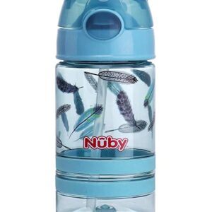 Nuby Flip It Active Sipper W/Thin Straw 360ml(Blue)