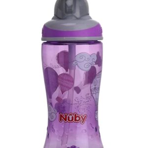 Nuby Flip It Boost Thin Straw Sipper 360ml (Purple)