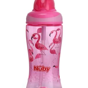 Nuby Flip It Boost Thin Straw Sipper 360ml (Pink)