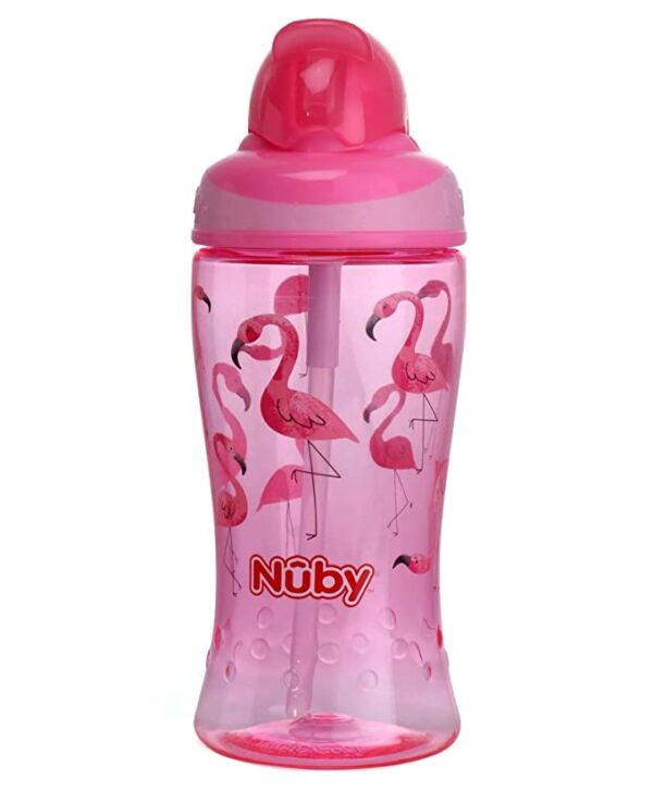 Nuby Flip It Boost Thin Straw Sipper 360ml (Pink)