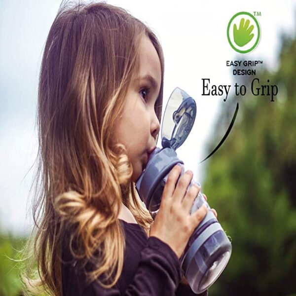 Nuby Flip It Active Sipper W/Thin Straw 360ml (Grey) - Image 3
