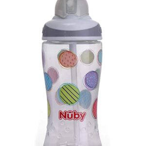 Nuby Flip It Boost Thin Straw Sipper 360ml (Grey)