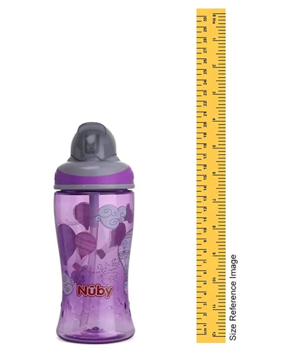 Nuby Flip It Boost Thin Straw Sipper 360ml (Purple) - Image 5