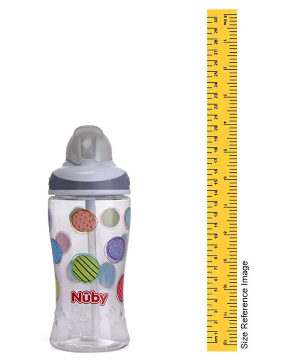 Nuby Flip It Boost Thin Straw Sipper 360ml (Grey) - Image 5