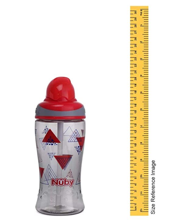 Nuby Flip It Boost Thin Straw Sipper 360ml (Red) - Image 3