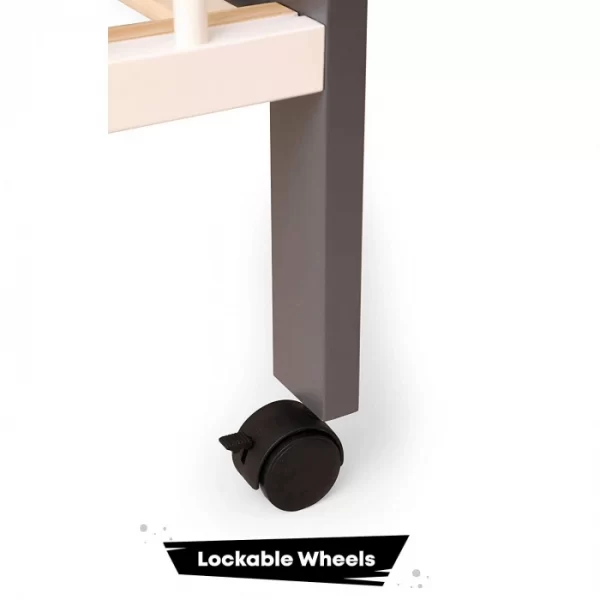 R For Rabbit –Baby's Den Wooden Crib (Grey White) - Image 6