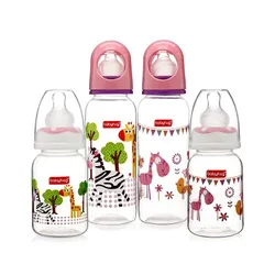 Babyhug Feeding Bottle Pack of 4 With Drying Rack Blue