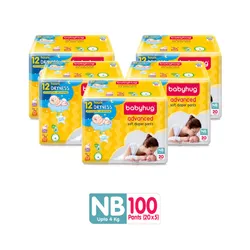 Babyhug Advanced Pant Style Diapers Monthly Box Pack New Born – 100 Pieces