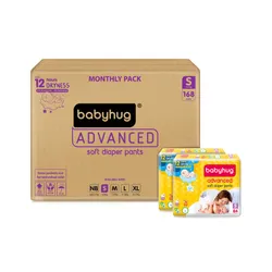 Babyhug Advanced Pant Style Diaper Monthly Box Pack Small – 168 Pieces