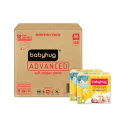Babyhug Advanced Pant Style Diapers Medium Monthly Box Pack – 152 Pieces