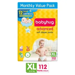 Babyhug Advanced Pant Style Diapers Extra Large Monthly Box Pack – 112 Pieces