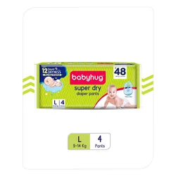 Babyhug Super Dry Pant Style Diaper Large – 4 Pieces