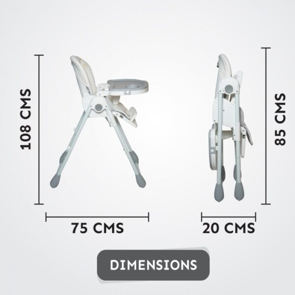 R For Rabbit – Marshmallow Lite High Chair (Grey) - Image 3