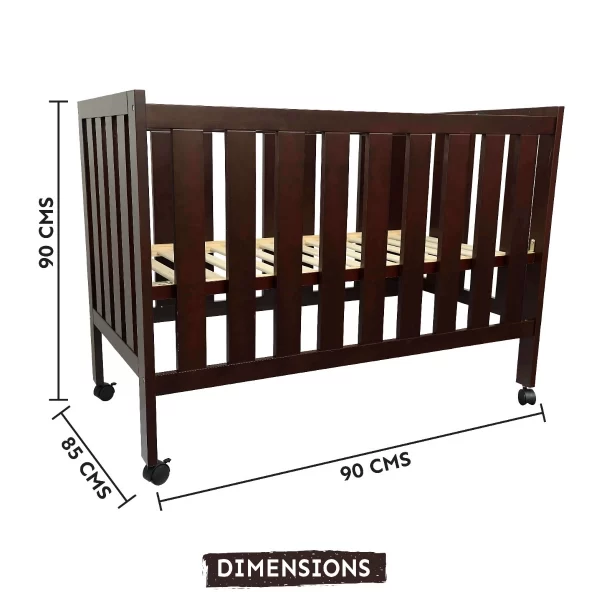 R For Rabbit – Baby's Den Lite Wooden Crib (Brown) - Image 4