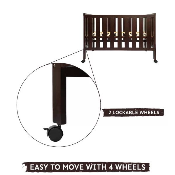 R For Rabbit – Baby's Den Lite Wooden Crib (Brown) - Image 7