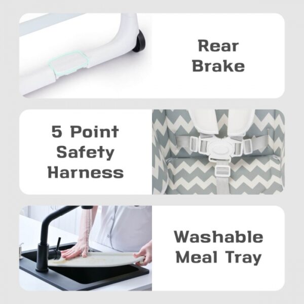 R For Rabbit – Butter Cup High Chair (Grey White) - Image 8