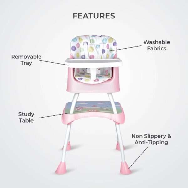 R For Rabbit – Cherry Berry Grand High Chair (Pink) - Image 6