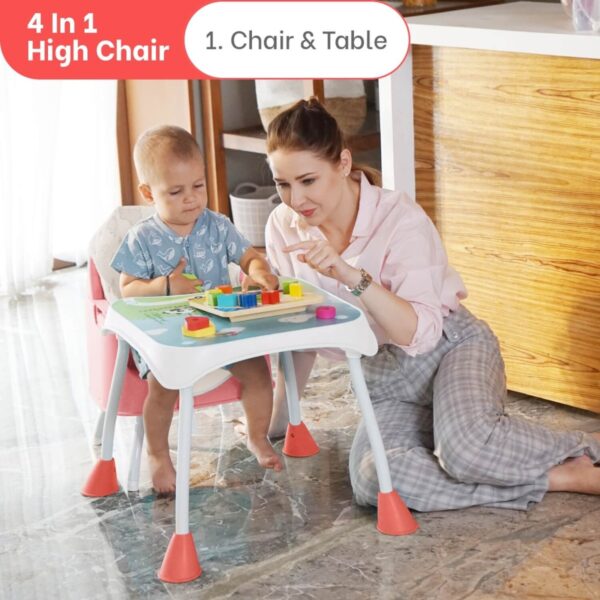 R For Rabbit – Cherry Berry Grand High Chair (Pink White) - Image 2