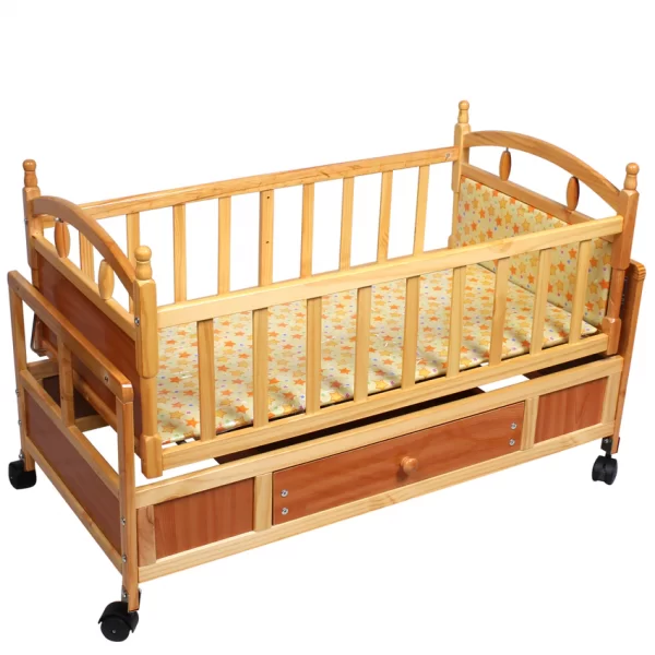 Tiffy and Toffee Dozy Baby Wooden Cot/Cradle with Mosquito Net & Mattress