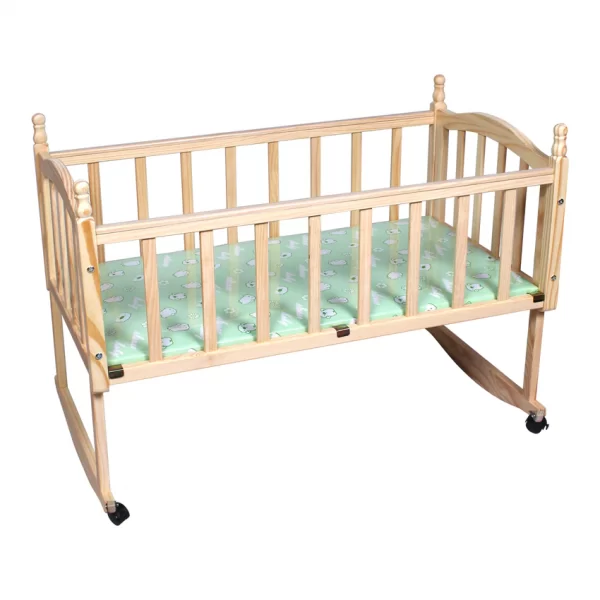 Tiffy and Toffee Sleepy Baby Wooden Cot/Cradle with Mosquito Net & Mattress