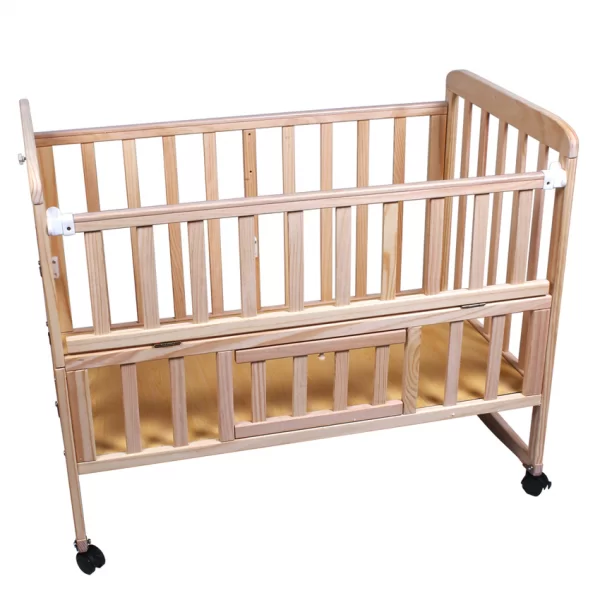 Tiffy and Toffee Baby Wooden Cot/Cradle with Mosquito Net & Mattress - Image 2
