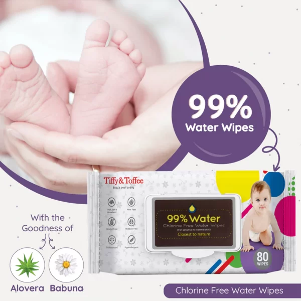 Tiffy & Toffee Wet Baby Wipes with Aloe Vera & Babuna (PACK OF 1) - Image 5