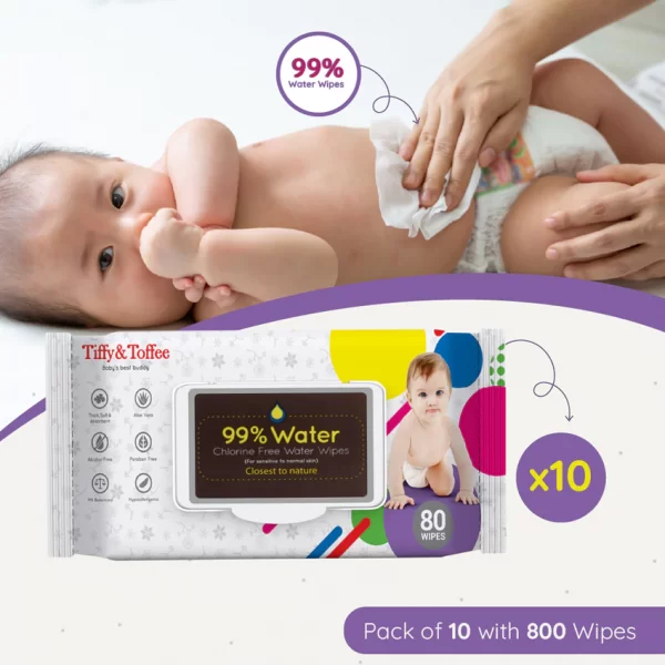 Tiffy & Toffee Wet Baby Wipes with Aloe Vera & Babuna (PACK OF 1) - Image 6