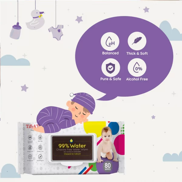 Tiffy & Toffee Wet Baby Wipes with Aloe Vera & Babuna (PACK OF 1) - Image 7