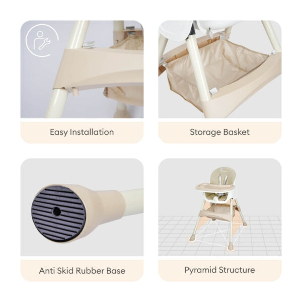 R For Rabbit – Sugar Doodle High Chair  (Sand Brown) - Image 5