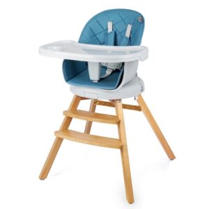 R For Rabbit – Walnut Wooden High Chair (Denim)