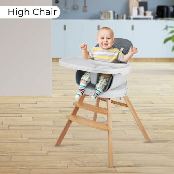 R For Rabbit – Walnut Wooden High Chair (Graphite) - Image 3