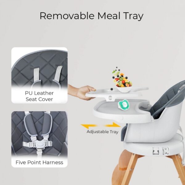 R For Rabbit – Walnut Wooden High Chair (Graphite) - Image 7